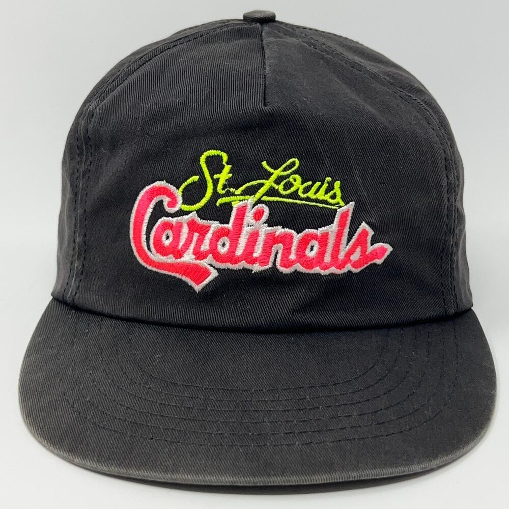 Vintage St Louis Cardinals Hat Baseball Cap MLB Black Snapback ANNCO Made In USA